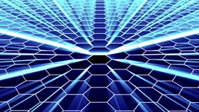 shiny hexagonal grid net field landscape seamless loop drawing motion graphics animation background new quality vintage style cool nice beautiful 4k video footage