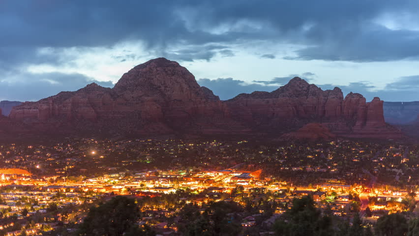 Sedona, Arizona, USA downtown and mountains. | Shutterstock HD Video #1020583393