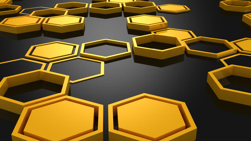 Background of Hexagons. Abstract background, 2 in 1, loop, created in 4K, 3d animation