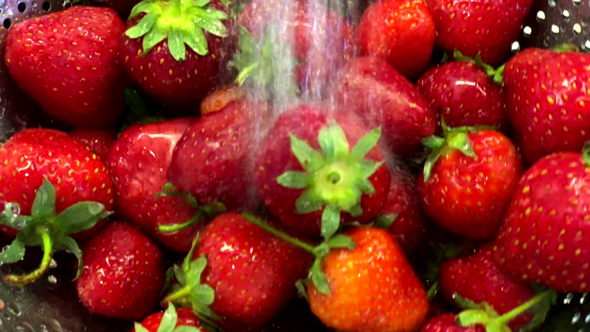 Washing fresh ripe strawberries | Shutterstock HD Video #1020598540