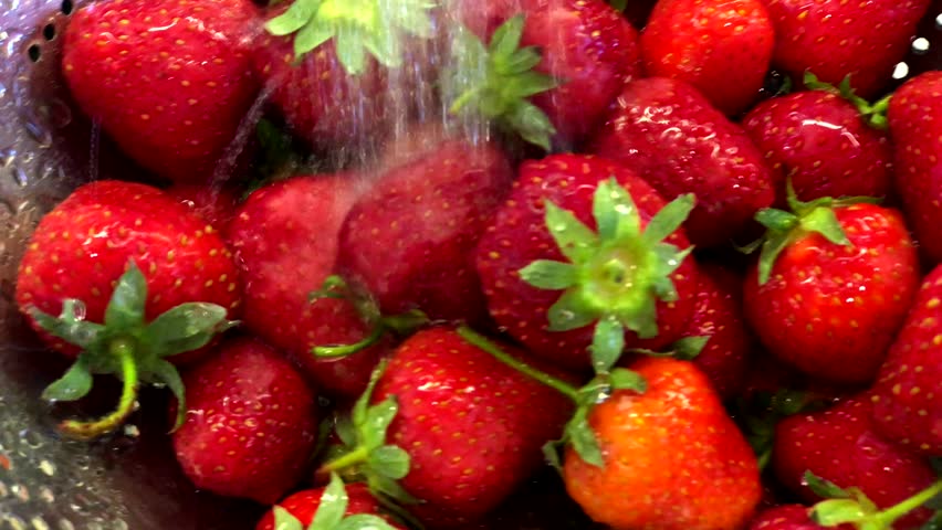 Washing fresh ripe strawberries | Shutterstock HD Video #1020598543
