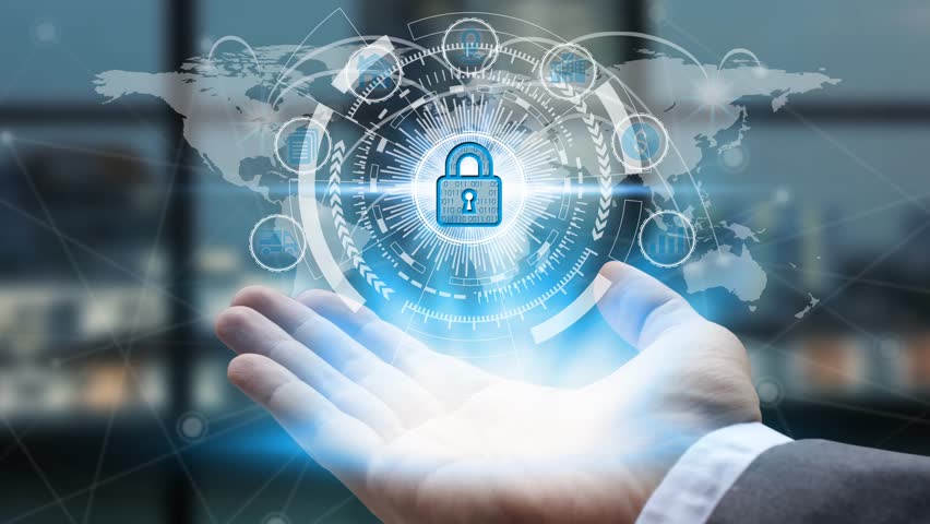 Businessman hand holding network using padlock over the Network connection technology, Investment Financial Technology Concept. 
 | Shutterstock HD Video #1020611908