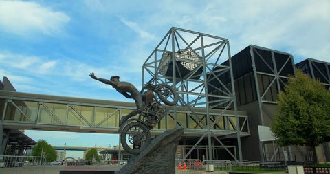 Milwaukee, Wisconsin / United States - July 31 2018: Harley Davidson Museum, Exterior