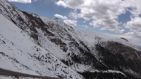 Pikes Peak Panorama. The beautiful scenic view from top of the Pikes Peak Mountains in Colorado Spring, Colorado, USA