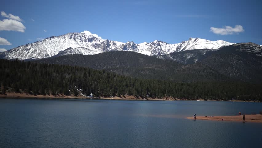 Pikes Peak Panorama. The beautiful scenic view from top of the Pikes Peak Mountains in Colorado Spring, Colorado, USA
