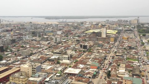 Abidjan, Ivory Coast, Africa, Treichville, drone aerial view