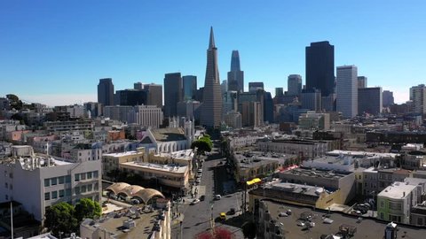 San Francisco Aerial View, Approaching From Columbus Street