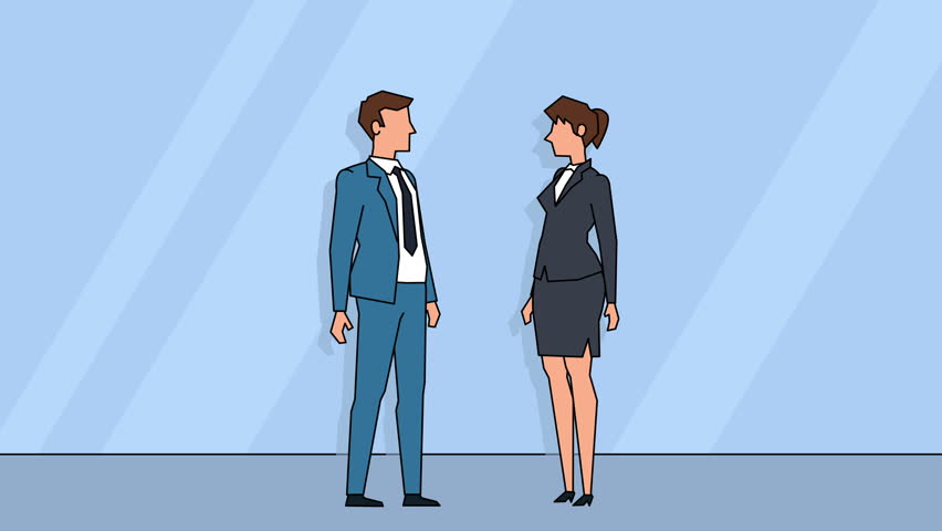 Flat cartoon business people characters  success shake hands team agreement consent concept animation Royalty-Free Stock Footage #1020656773