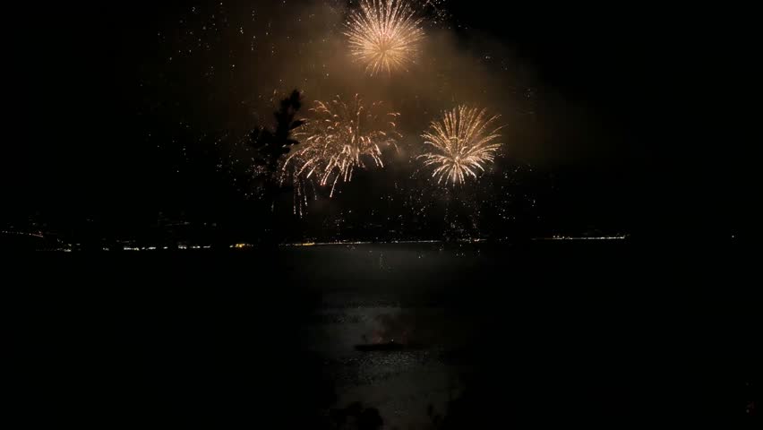 Huge firework show on the sea | Shutterstock HD Video #1020664768