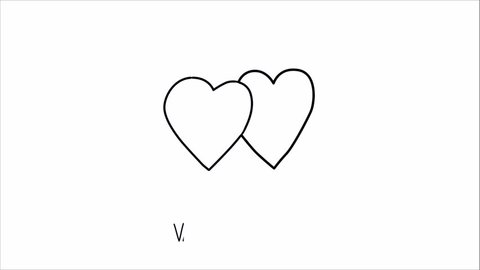 Funny vector Valentine's Day Hearts Kissing Cartoon video