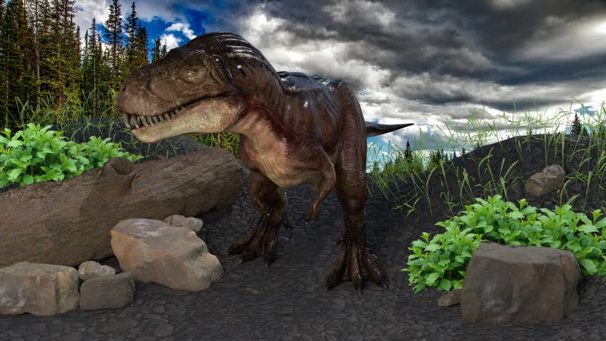 An Islated Tyrannosaurus Rex Roaring