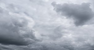 Time lapse of flying thunder clouds nature background no birds, nonflicker