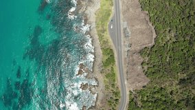 4k aerial video of Great Ocean Road in Australia