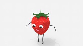 Children video animation, dancing Strawberry