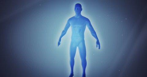 3D anatomy man suffering stomach diseases, infection, gastritis, stomach cancer, nausea, vomiting, bloating, cramps, diarrhea and pain from ton a dramatic background. Video a great for medical purpose