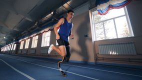 Sportsman jogging with a prosthetic leg, close up. - Powered by Shutterstock - Get 15% off with code: PIKWIZARD15