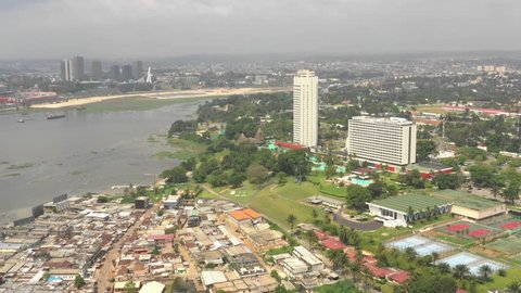 Abidjan hostel, Ivory Coast, Africa, Le Plateau, drone aerial view