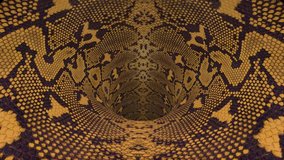 snakeskin wormhole funnel tunnel flight seamless loop animation background new quality vintage style cool nice beautiful 4k stock video footage