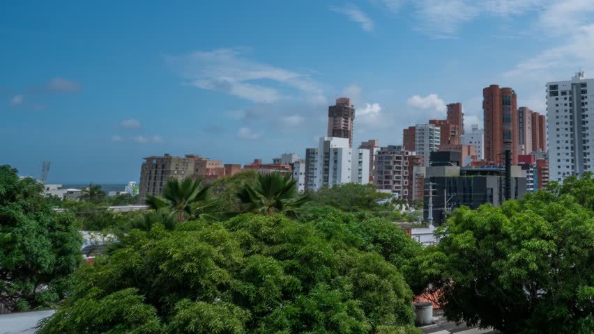Skyline Timelapse of Barranquilla, Colombia on a Hot Sunny Day