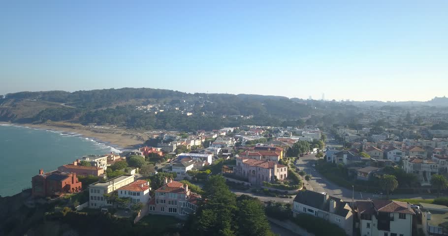 San Francisco - Baker Beach and Golden Gate - Drone Panorama 