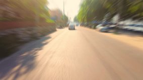video clip blurred action camera hyperlapse style driving ot fast on street in city of capital for traffic automotive, automobile image
