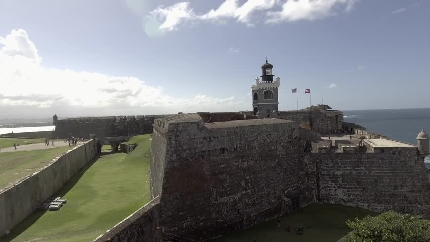 Aerial view of Castillo San Felipe del Morro in Old San Juan, Puerto Rico