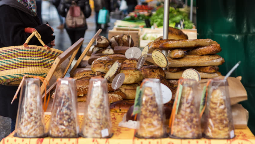 Motion control Timelapse of local market in the French Alps