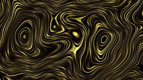 Moving random wavy texture. Abstract transforming gold mass on blank background. Looping footage.