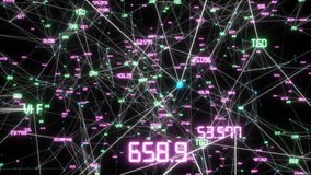 The cloud of economic transactions.Abstract 3d background. Render of complex plexus structure with bright glow dots. Triangles and lines geometry. Seamless loop. - Powered by Shutterstock - Get 15% off with code: PIKWIZARD15