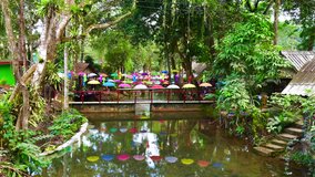 4K time lapse video of canal in Tham Luang - Khun Nam Nang Non forest park, Thailand.