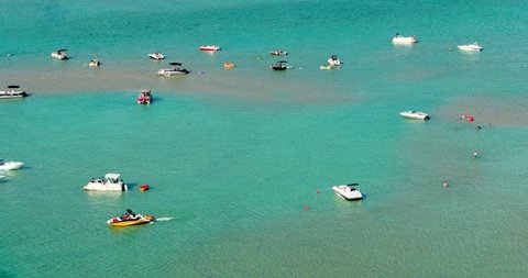 Drone Shot, Boats on Torch Lake