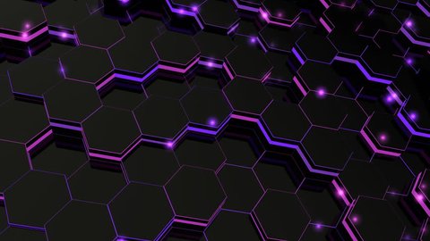 Abstract Hexagonal Glowing Background Seamless Loop Stock Footage Video ...