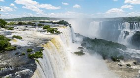 Iguazu Falls from Brazil, Timelapse Video during Day