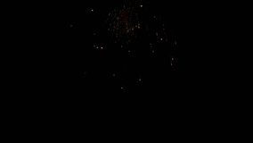 Closeup amazing firework show for celebration on black sky at night. (4K Video)