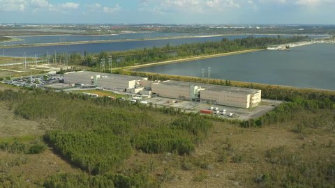 MIAMI, FL, USA - DECEMBER 3, 2018: Metrowest Detention Center aerial drone video Miami Florida