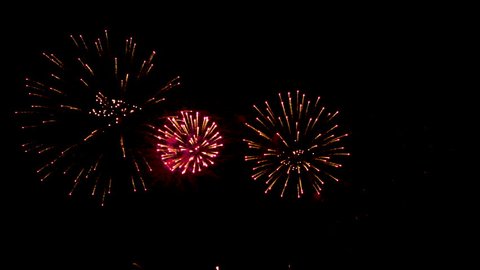 Spectacular sparkling fireworks display in celebration night