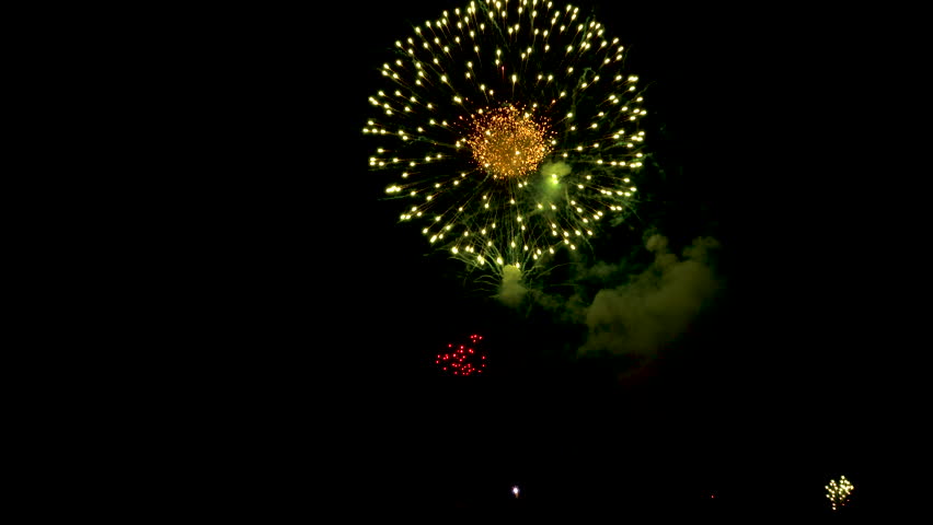 Beautiful sparkling fireworks diplay in celebration night