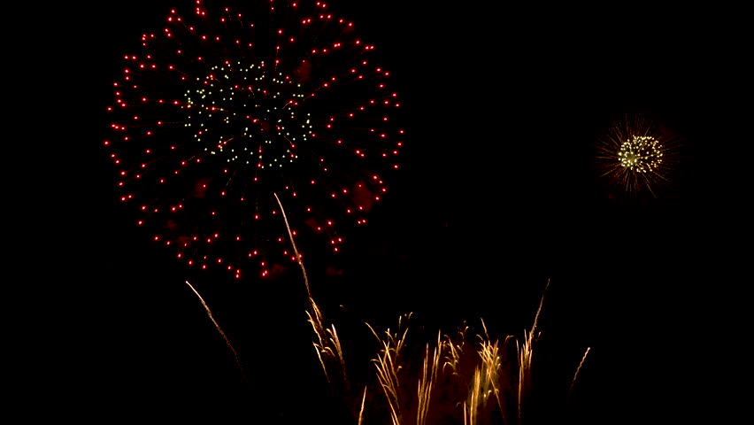 Spectacular sparkling fireworks diplay in celebration night