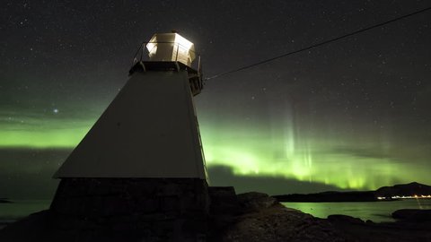 Lighthouse with Aurora Borealis