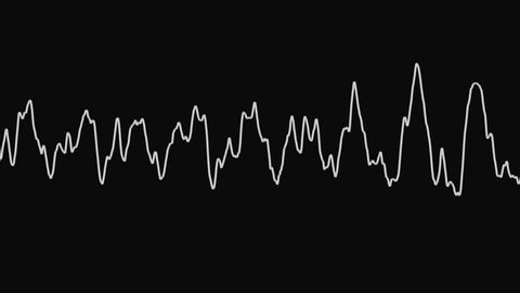 Sound design visuals. Video synthesis - dynamic wave shapes. Abstract musical pattern. Oscilloscope signal loop background.