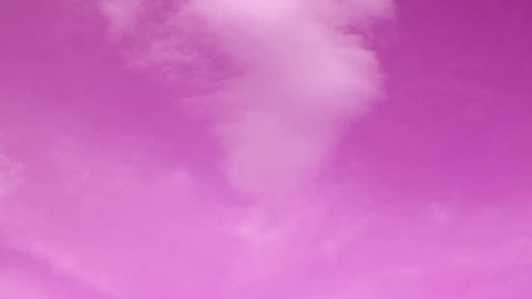 Colourful summer sunny day, pink skies horizon, beautiful time lapse purple clouds, nice sexy weather, real fast moving cloudscape, fluffy, puffy FULL HD footage. FHD.