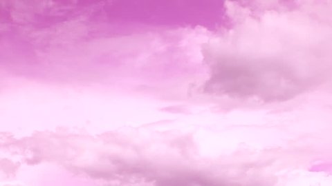 Colourful summer sunny day, pink skies horizon, beautiful time lapse purple clouds, nice sexy weather, real fast moving cloudscape, fluffy, puffy FULL HD footage. FHD.