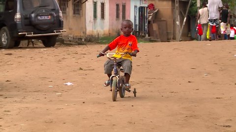 Abidjan, Cote d'Ivoire - 09 28 2016: ABIDJAN, IVORY COAST, AFRICA. September 2016. Abobo popular district street life.