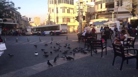 Tel Aviv, Israel - 11 04 2017: Tel Aviv Carmel Market square
