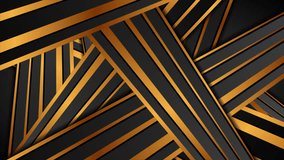 Black and bronze abstract stripes motion background. Seamless loop. Video animation Ultra HD 4K 3840x2160