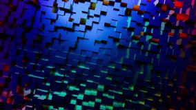 Gaming background of colorful neon light cubes. Abstract party gaming disco background Loop, random waving motion Seamless loop 4K UHD FullHD. - Powered by Shutterstock - Get 15% off with code: PIKWIZARD15