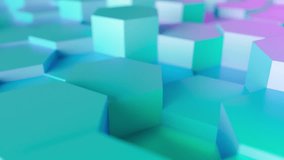colorful Hexagon honeycomp, Geometric Surface Loop, light bright Chameleon colors clean minimal hexagonal grid pattern, random waving motion background. Seamless loop 4K UHD FullHD. - Powered by Shutterstock - Get 15% off with code: PIKWIZARD15