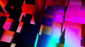 Realistic colorful solid cubes, located in space at different levels. Abstract party gaming disco background Loop, random waving motion Seamless loop 4K UHD FullHD. - Powered by Shutterstock - Get 15% off with code: PIKWIZARD15