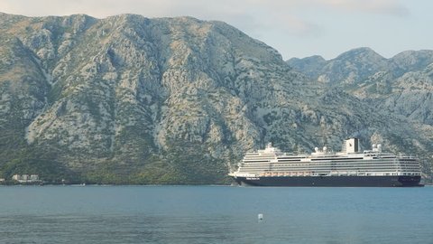 Cruise ship sailing on the Bay of Kotor