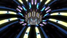 colorful technological glitch distortion wormhole funnel tunnel flight loop animation background new quality vintage style cool nice beautiful 4k stock video footage